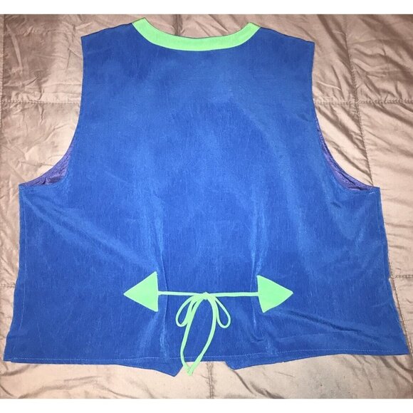 City Girl By Nancy Bolen Womens 80s Abstract Vest Embroidered Star Bling Buttons - Picture 2 of 8